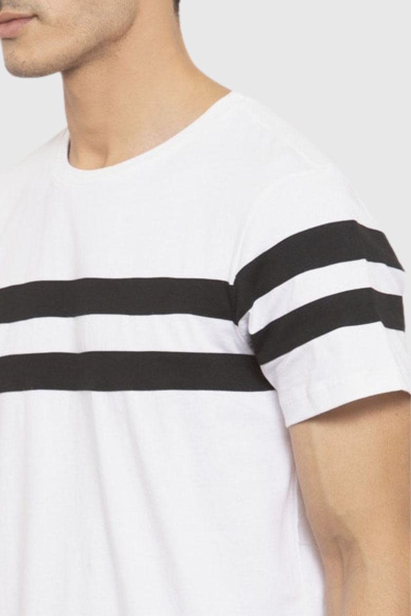 Attitude Color Block Cut & Sew Half Sleeves T-Shirt