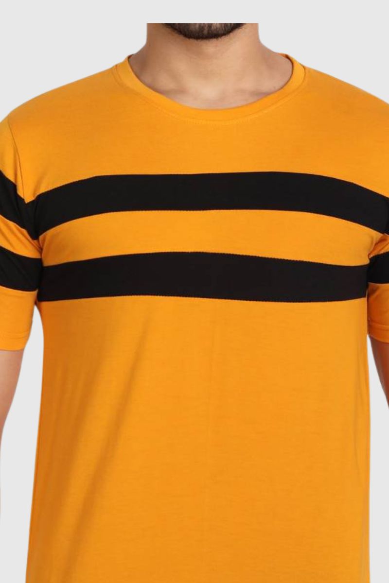 Attitude Color Block Cut & Sew Half Sleeves T-Shirt
