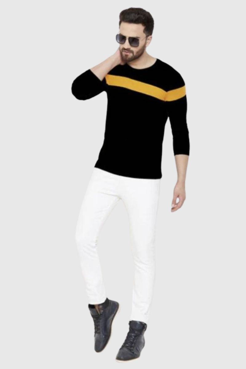Attitude Color Block Full Sleeves T-Shirt