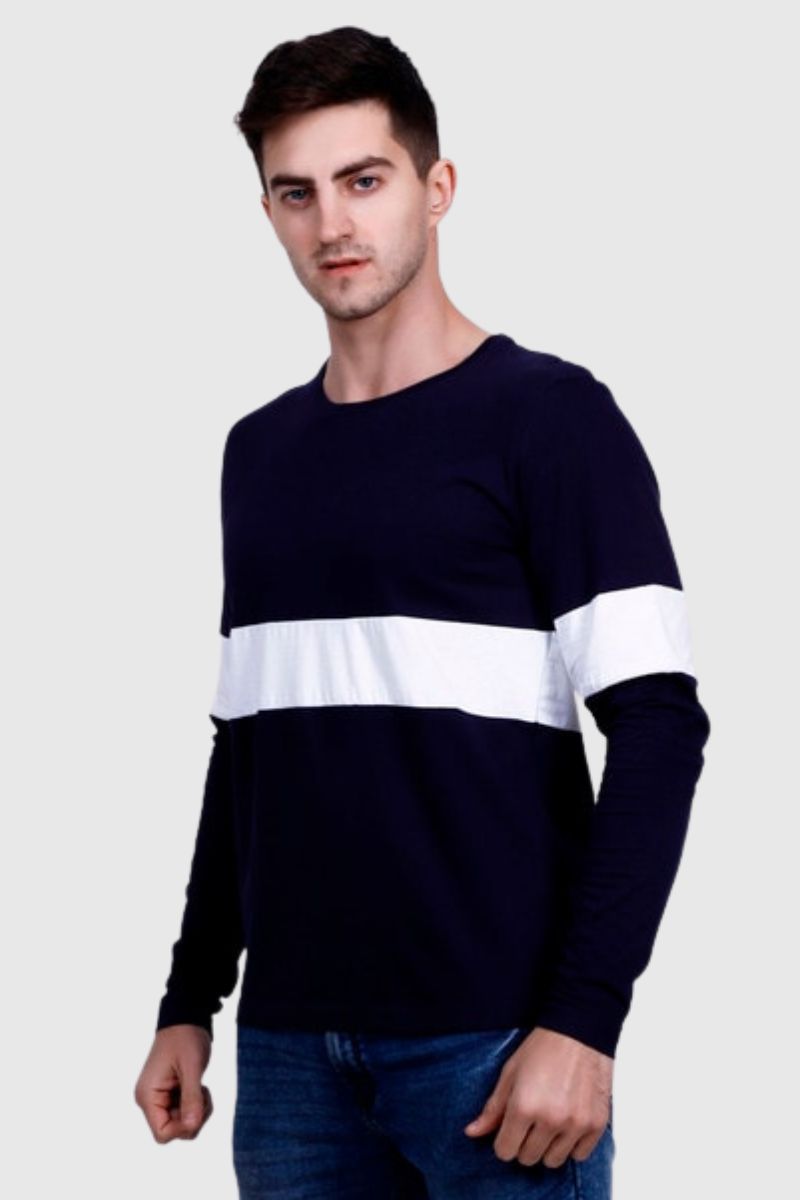Attitude Color Block Full Sleeves T-Shirt