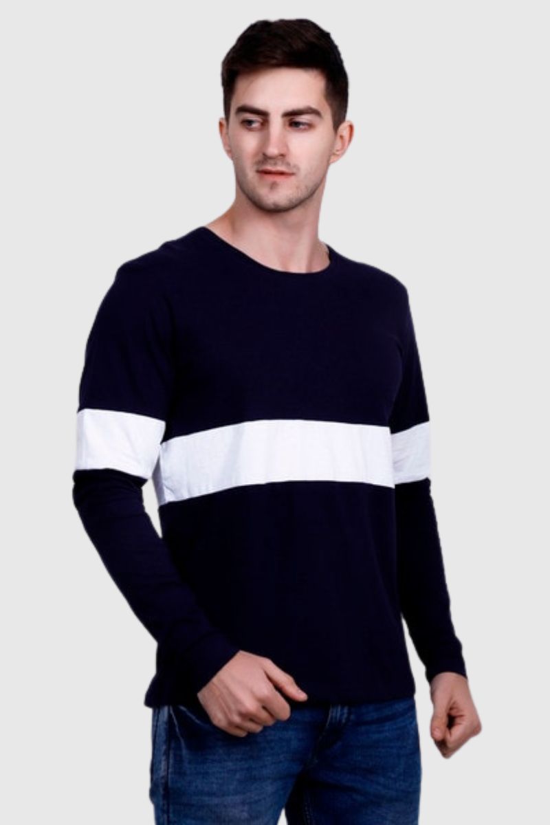 Attitude Color Block Full Sleeves T-Shirt