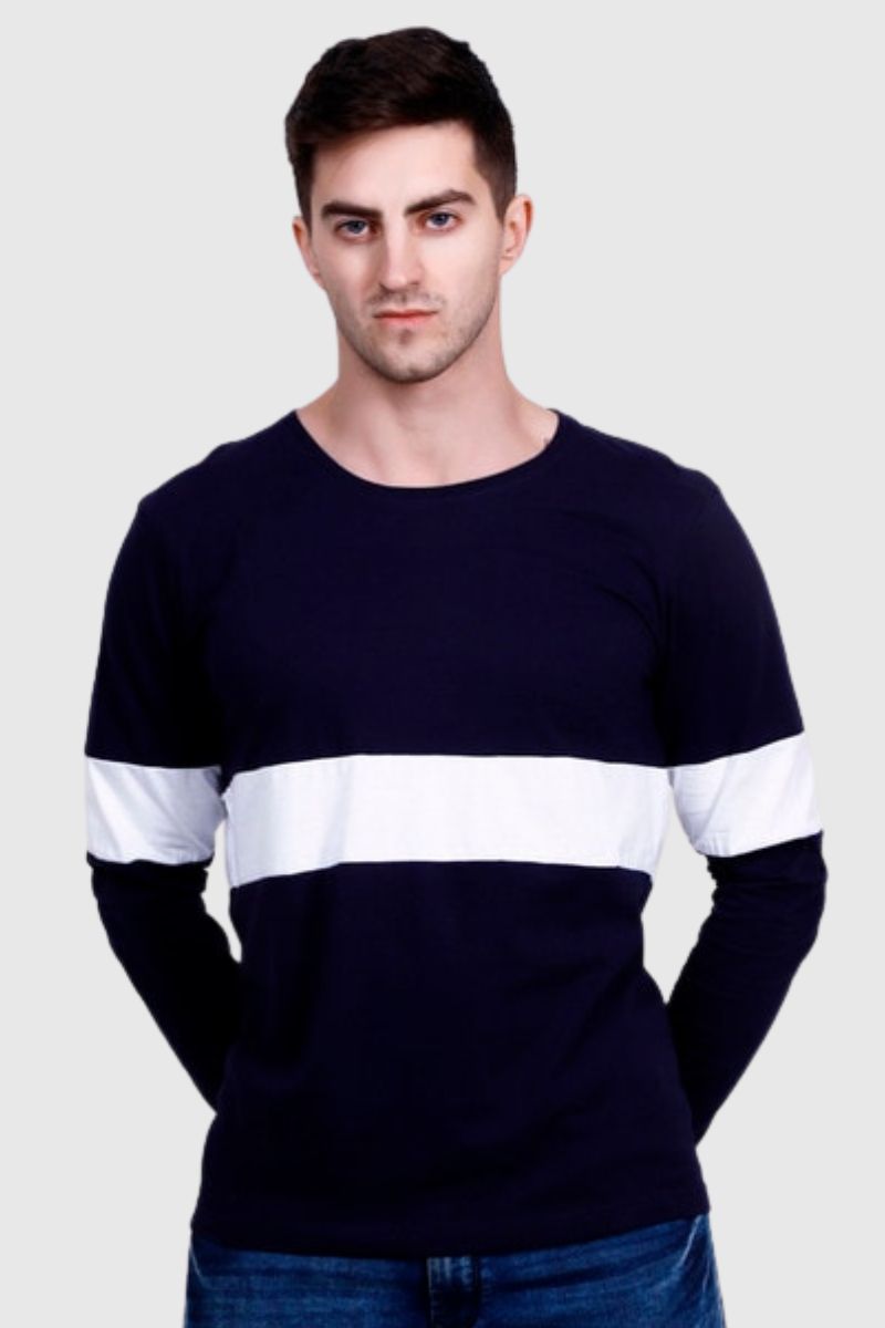 Attitude Color Block Full Sleeves T-Shirt