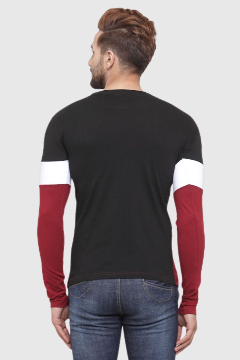 Attitude Color Block Full Sleeves T-Shirt
