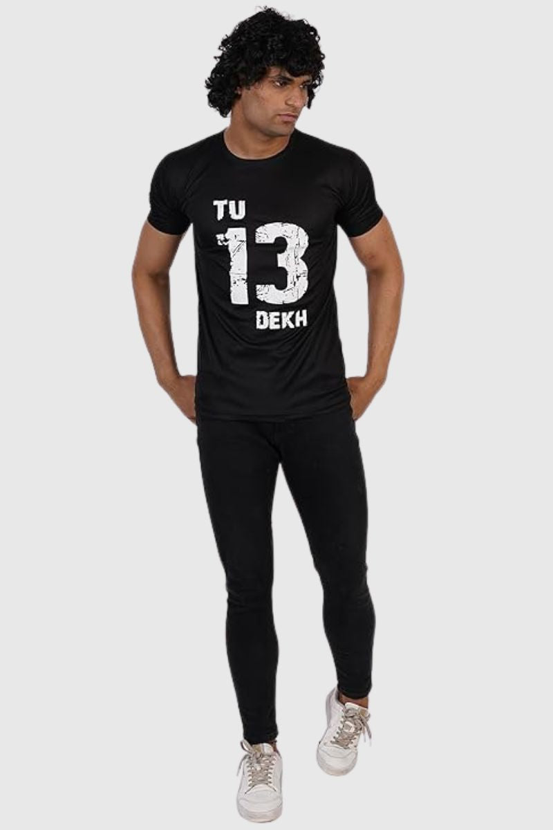 Attitude "Tu Tera Dekh" Printed Half Sleeves T-Shirt