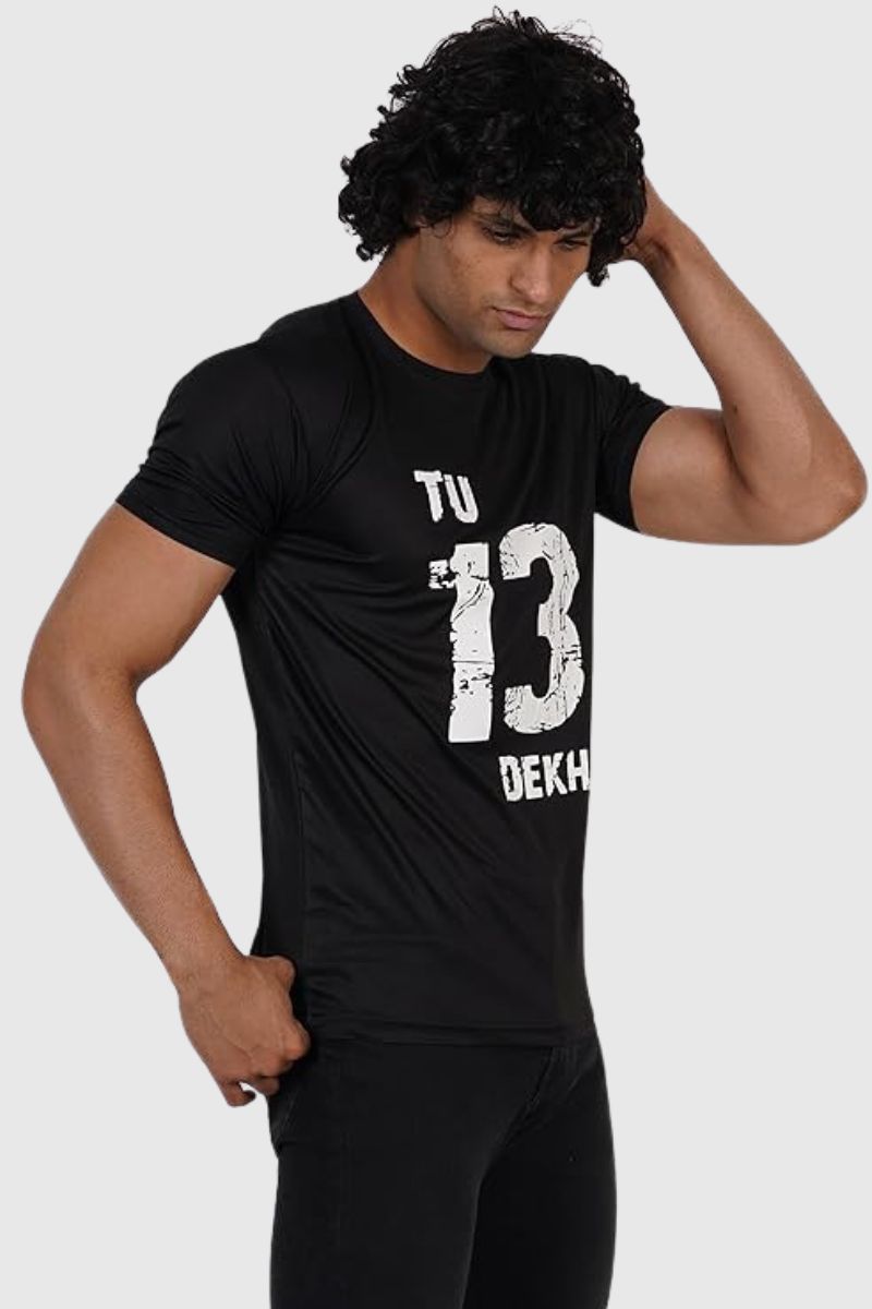Attitude "Tu Tera Dekh" Printed Half Sleeves T-Shirt