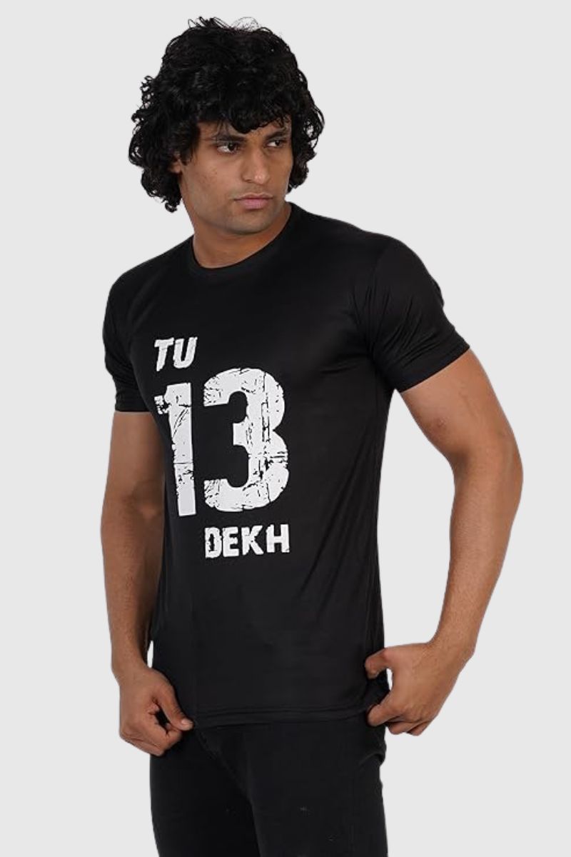 Attitude "Tu Tera Dekh" Printed Half Sleeves T-Shirt