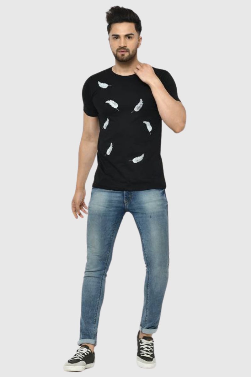 Attitude Printed Half Sleeves T-Shirt