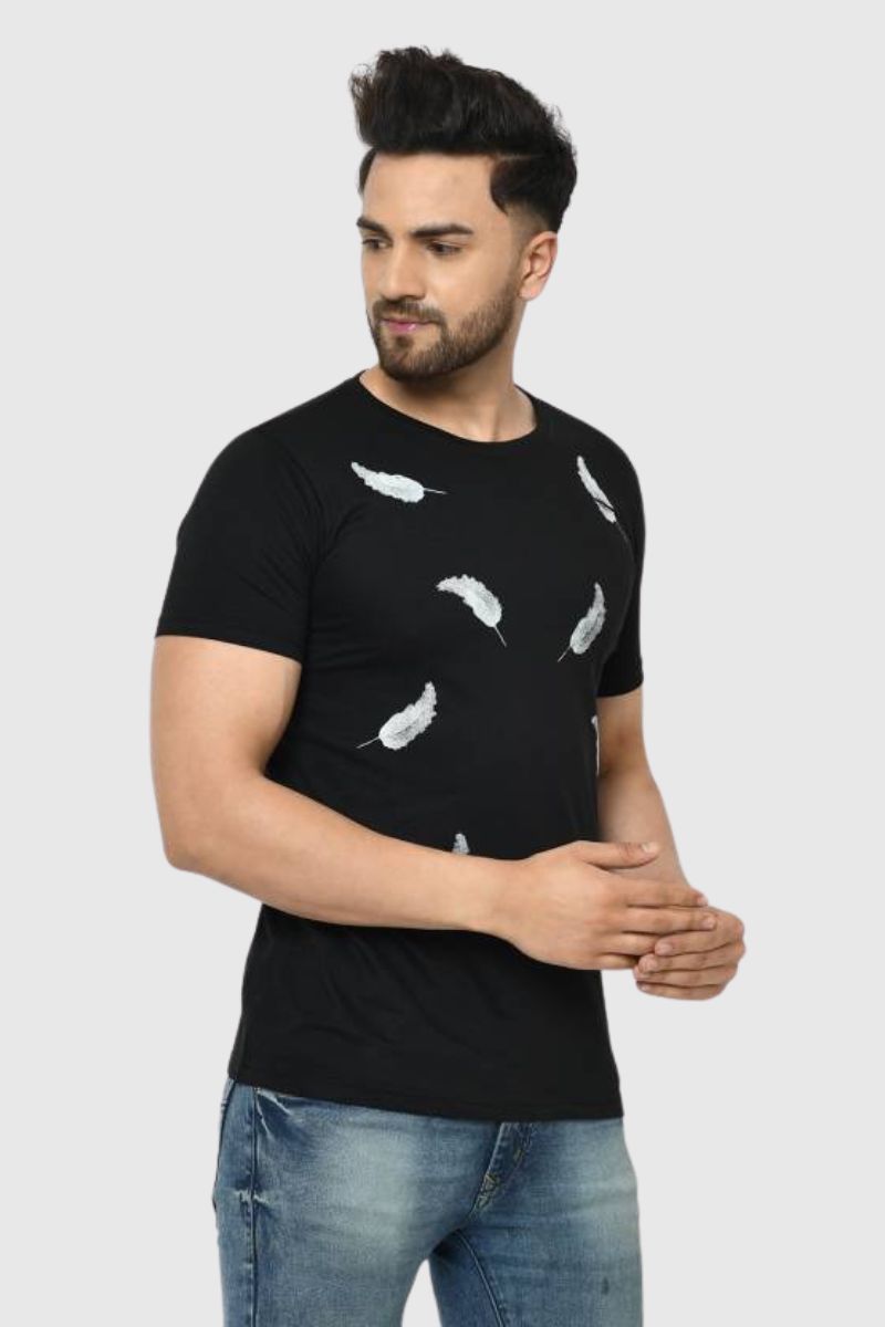 Attitude Printed Half Sleeves T-Shirt