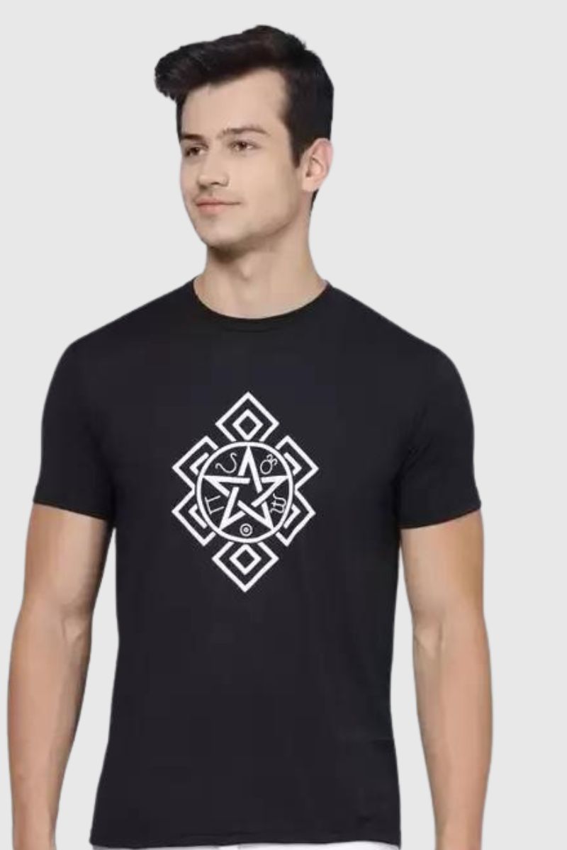 Attitude Black Magic Printed Half Sleeves T-Shirt