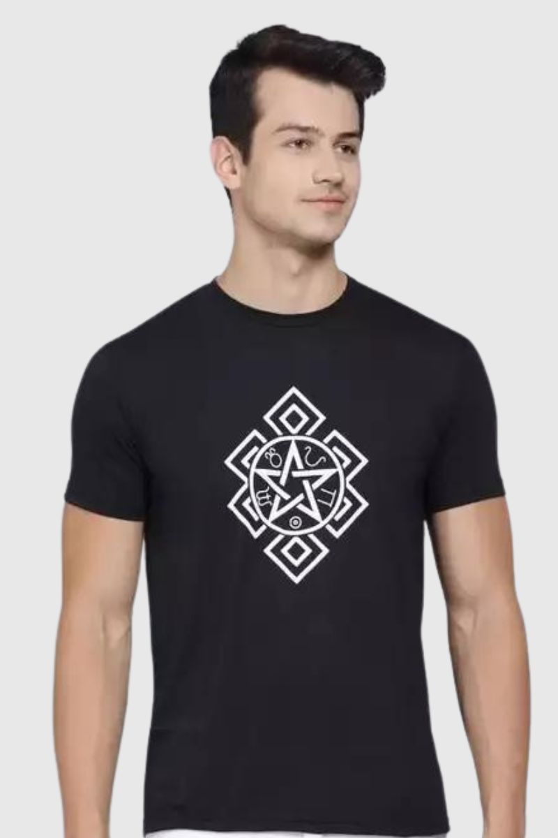 Attitude Black Magic Printed Half Sleeves T-Shirt