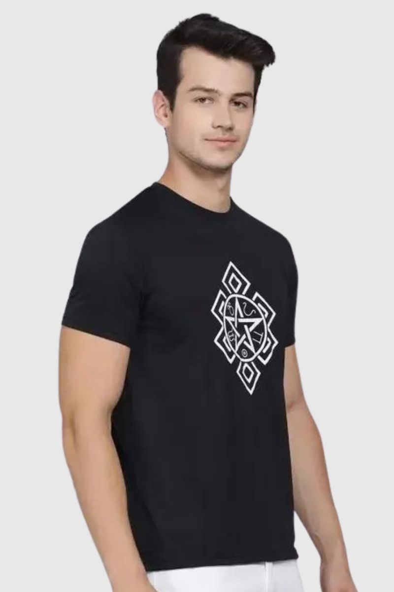 Attitude Black Magic Printed Half Sleeves T-Shirt