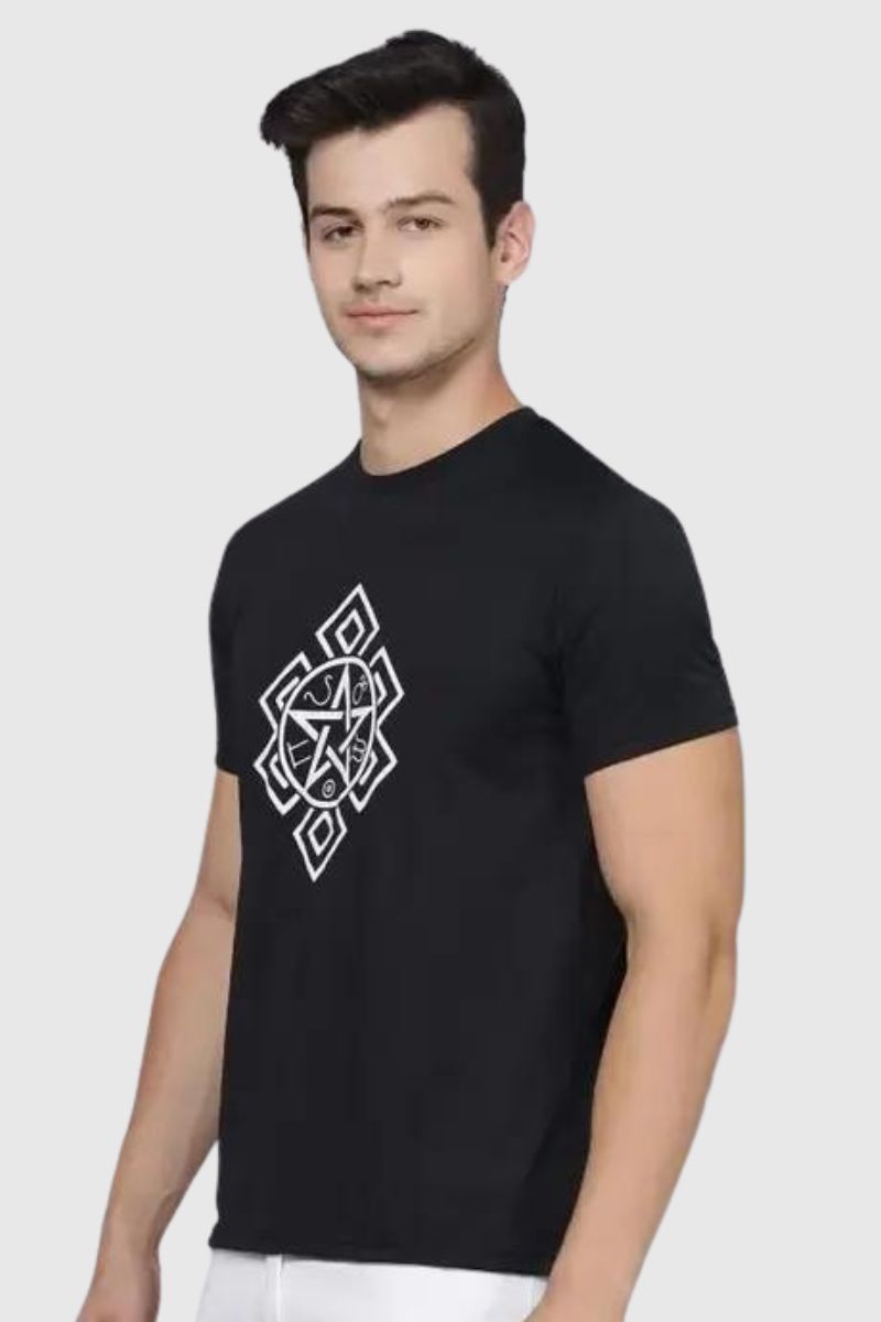 Attitude Black Magic Printed Half Sleeves T-Shirt
