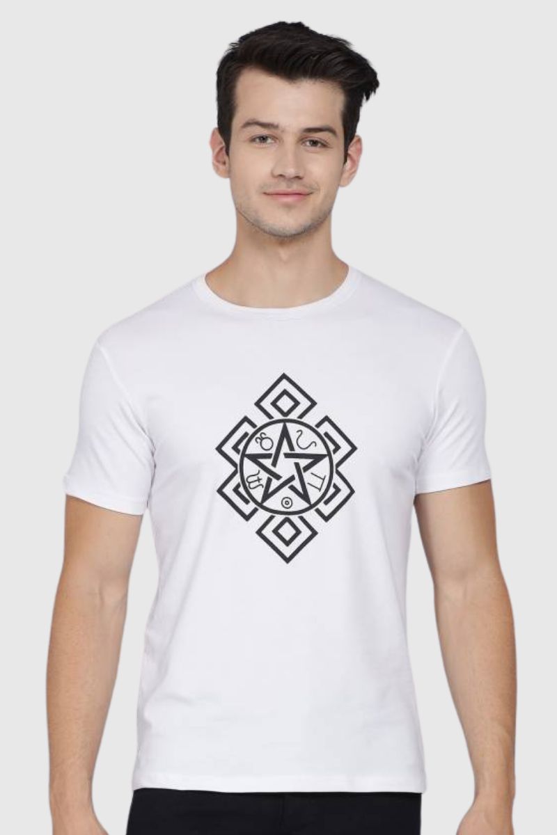 Attitude Black Magic Printed Half Sleeves T-Shirt
