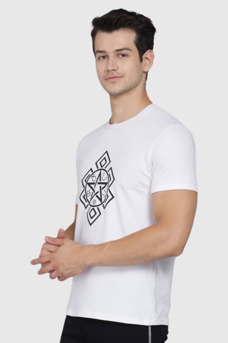Attitude Black Magic Printed Half Sleeves T-Shirt