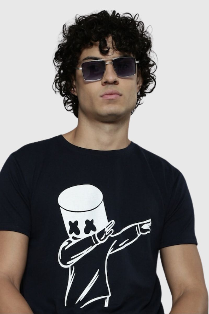 Attitude Marshmello Printed Half Sleeves T-Shirt