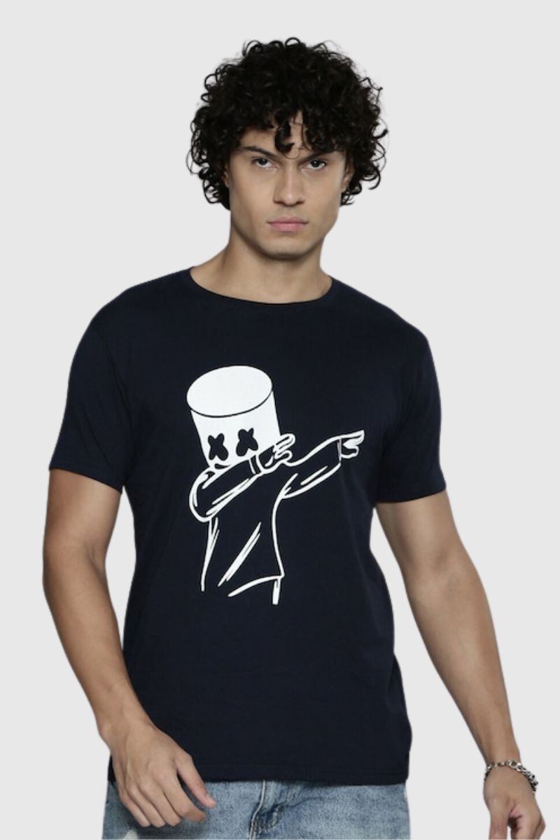 Attitude Marshmello Printed Half Sleeves T-Shirt