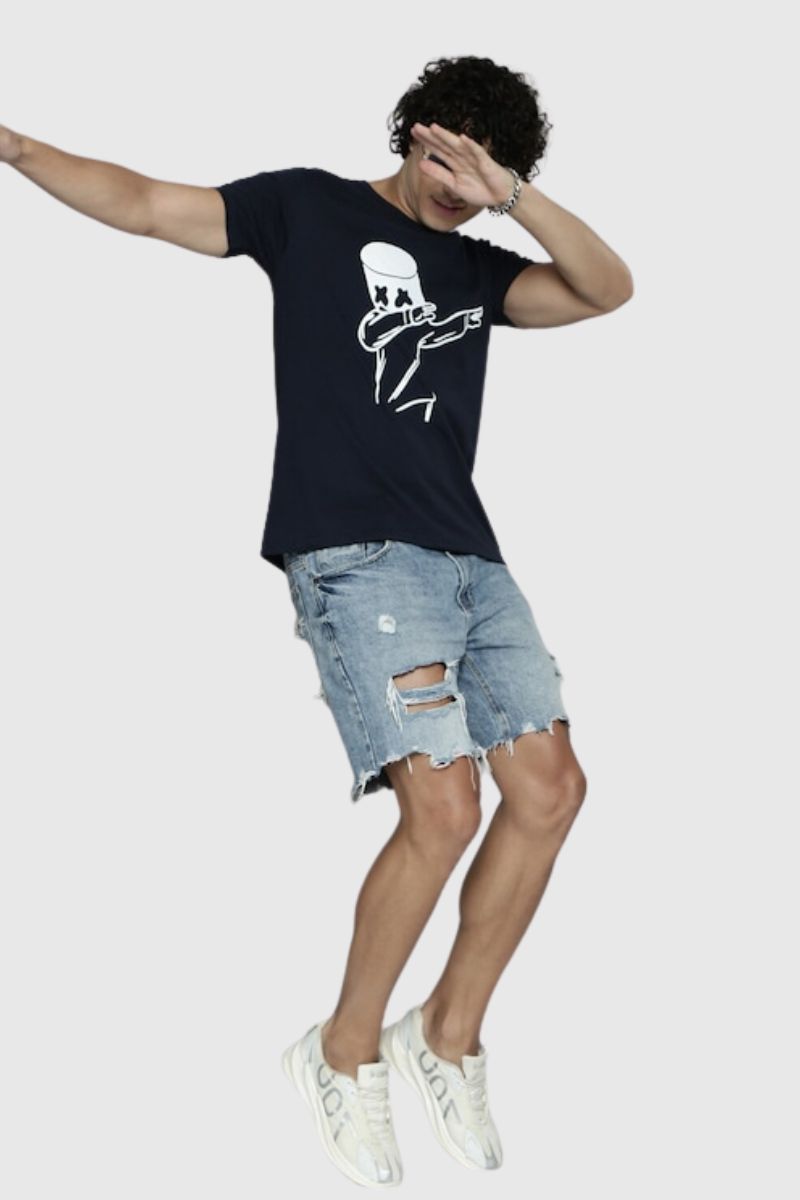 Attitude Marshmello Printed Half Sleeves T-Shirt