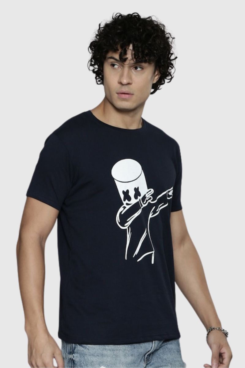 Attitude Marshmello Printed Half Sleeves T-Shirt