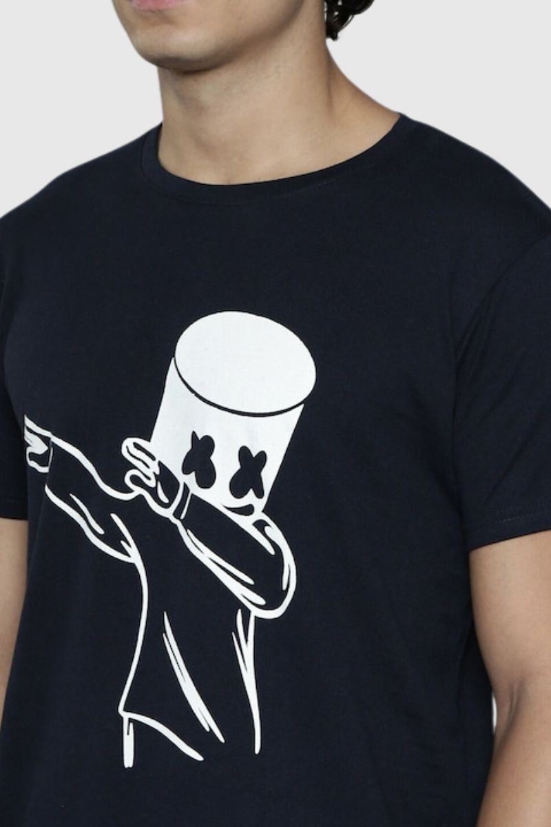 Attitude Marshmello Printed Half Sleeves T-Shirt