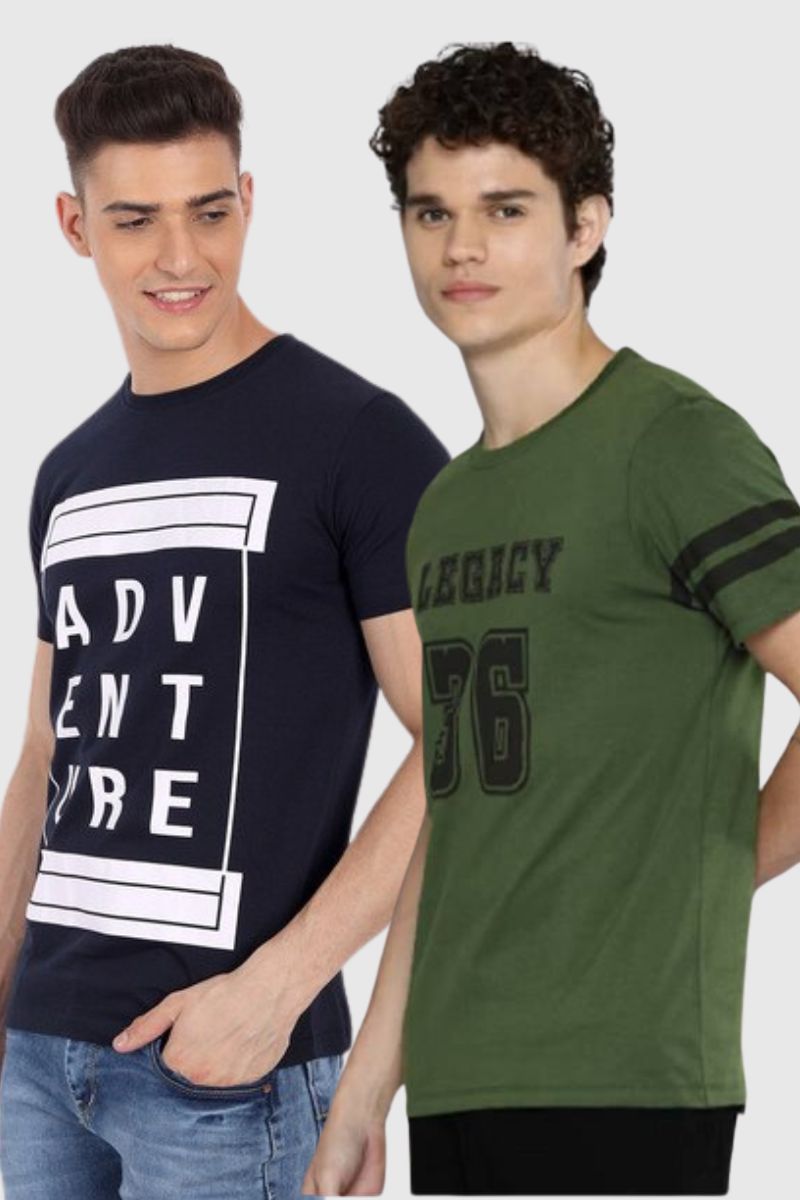 Attitude Printed Half Sleeve Combo T-shirt