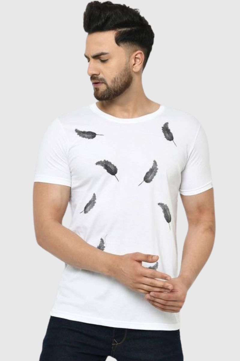 Attitude Printed Half Sleeves T-Shirt