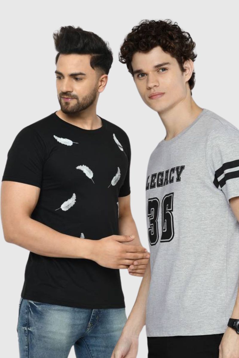 Attitude Half Sleeve Printed T-shirt Combo