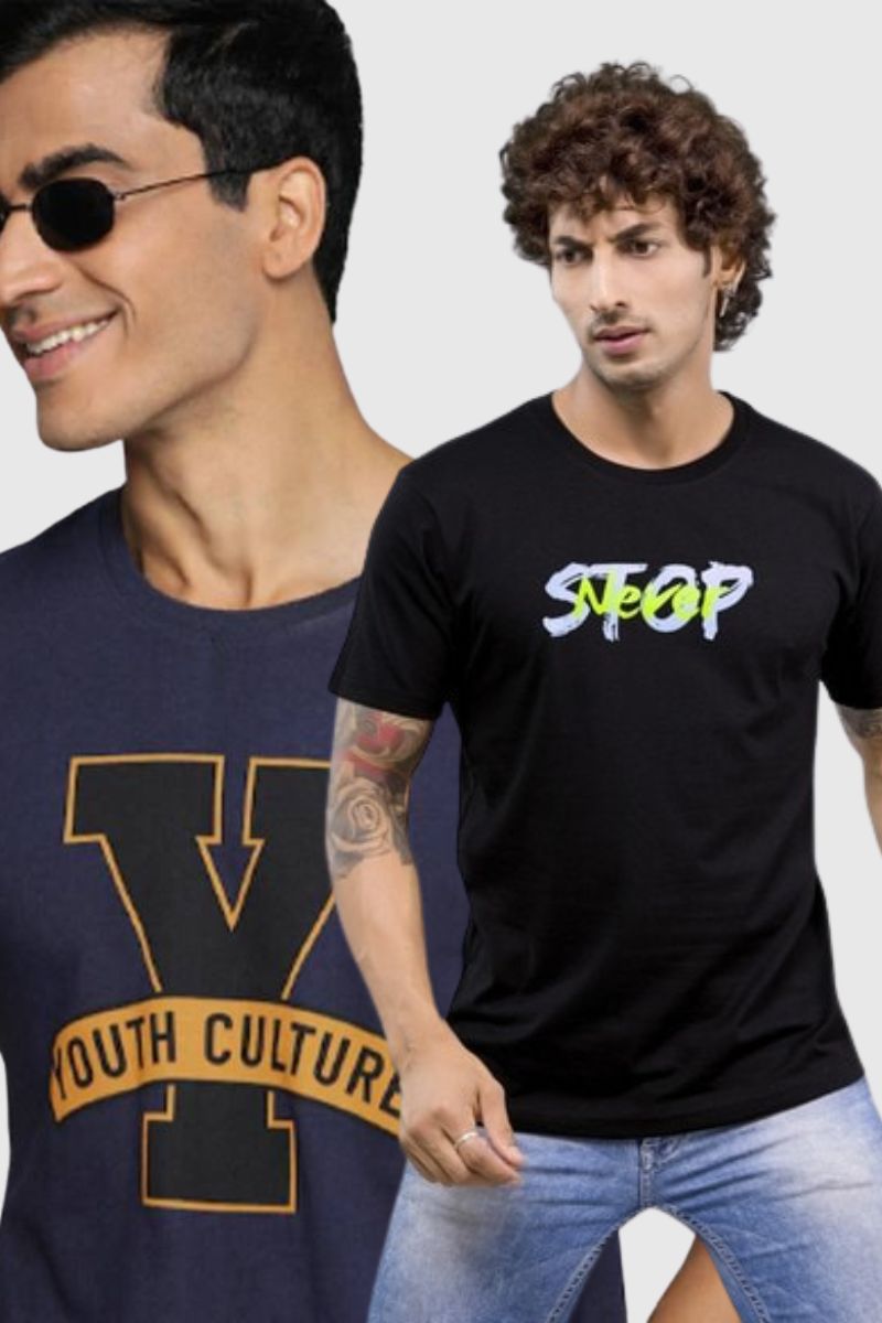 Attitude Printed Half Sleeves T-shirts Combo