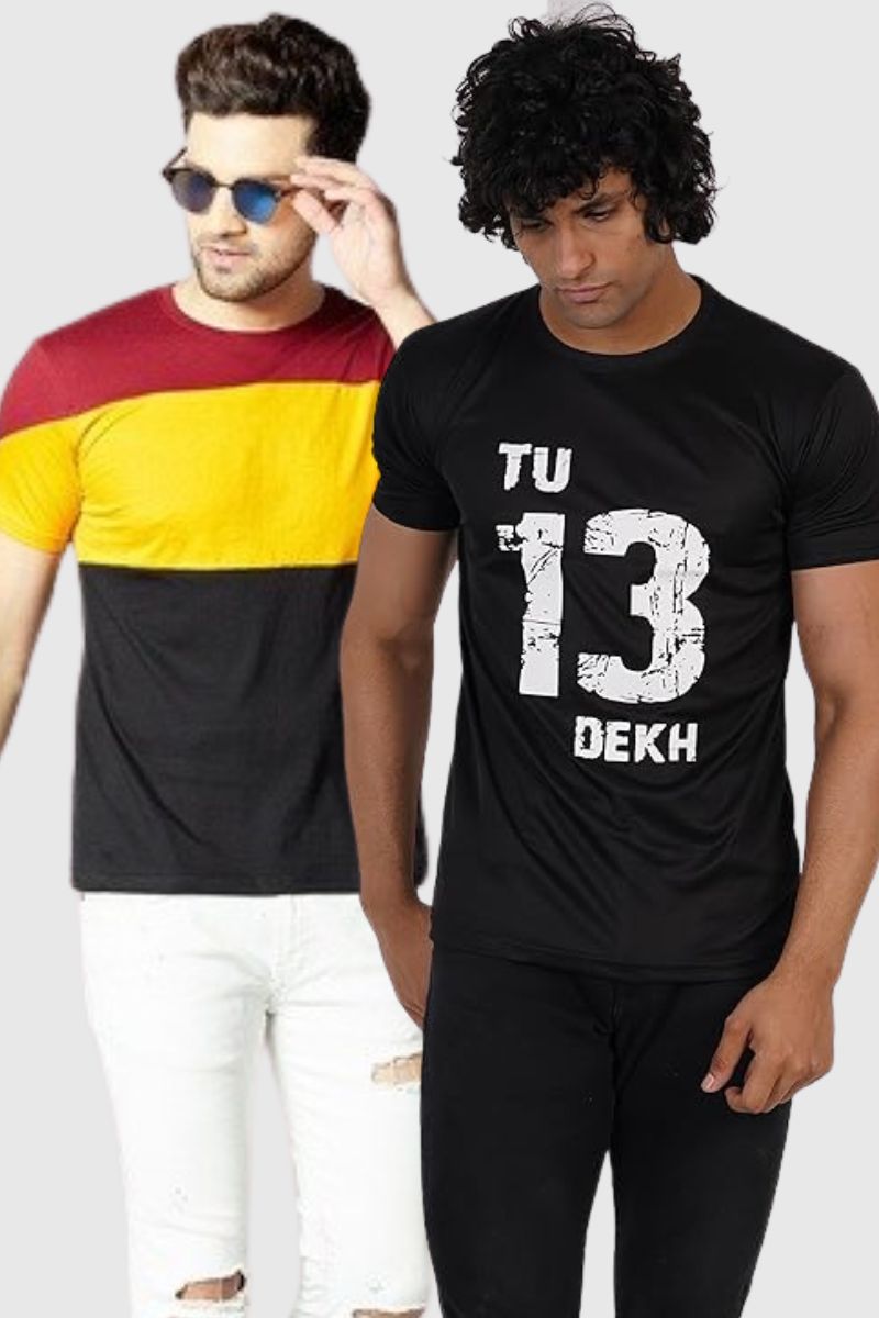 Attitude Combo Printed Round Neck T-shirts