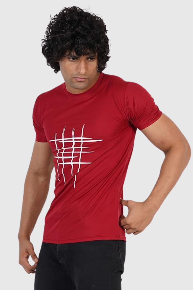 Attitude Cross Printed Half Sleeve T-Shirt