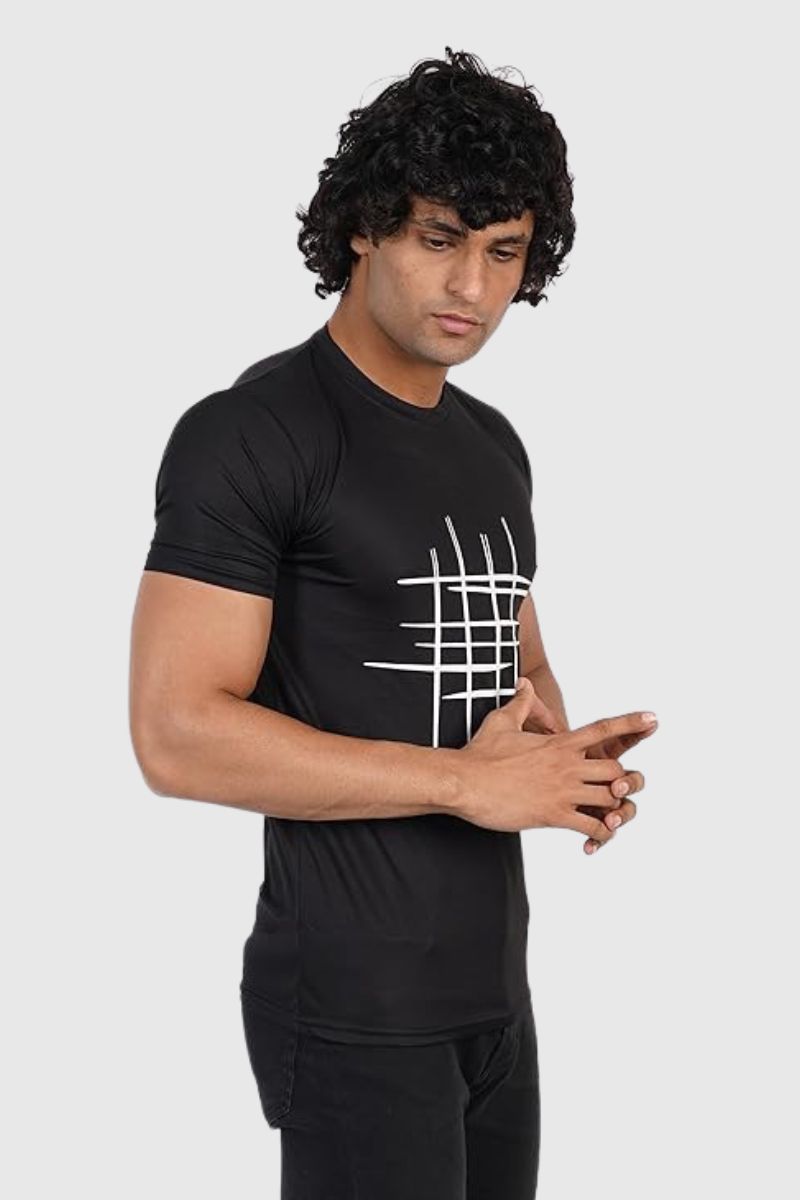Attitude Cross Printed Half Sleeve T-Shirt