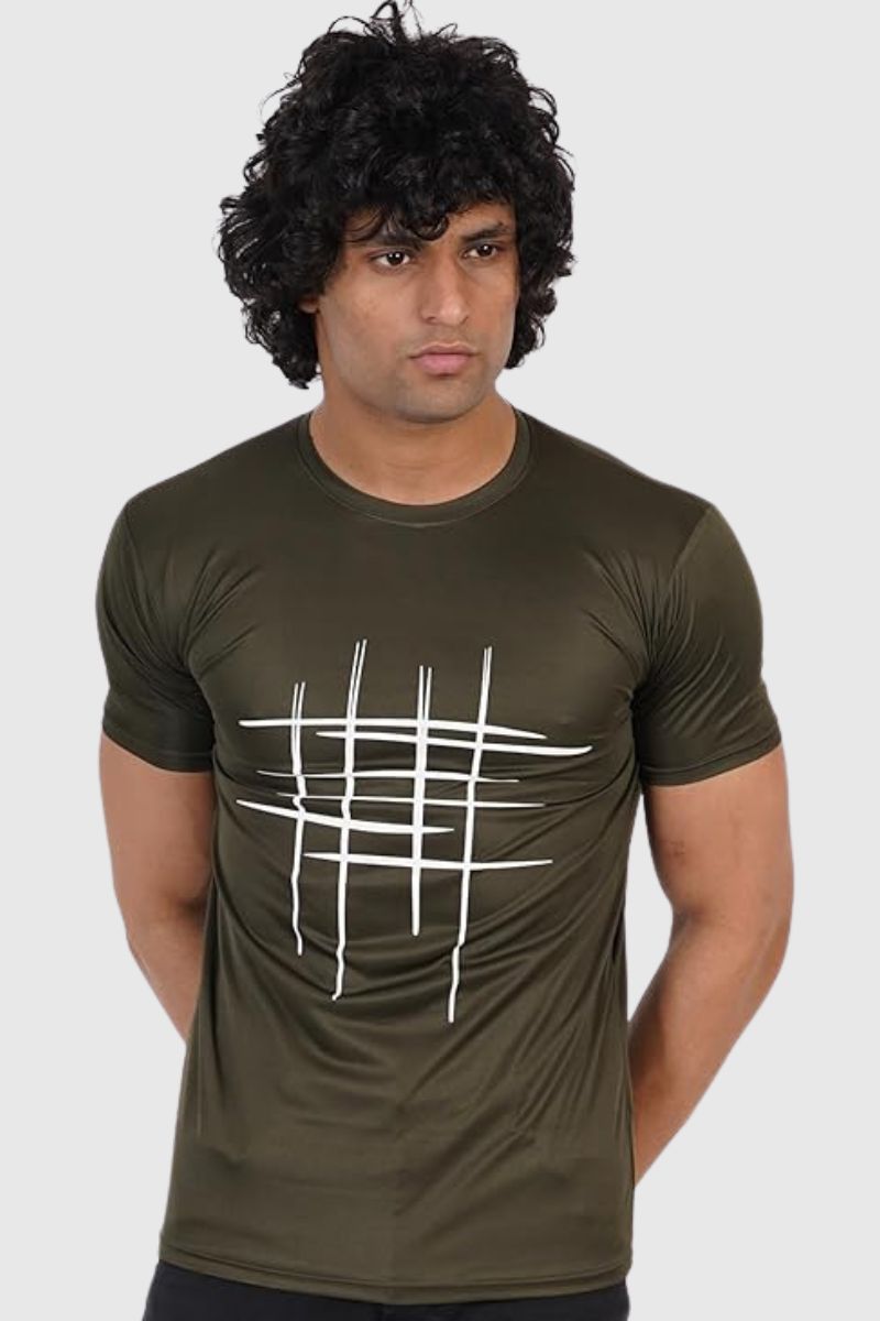 Attitude Cross Printed Half Sleeve T-Shirt