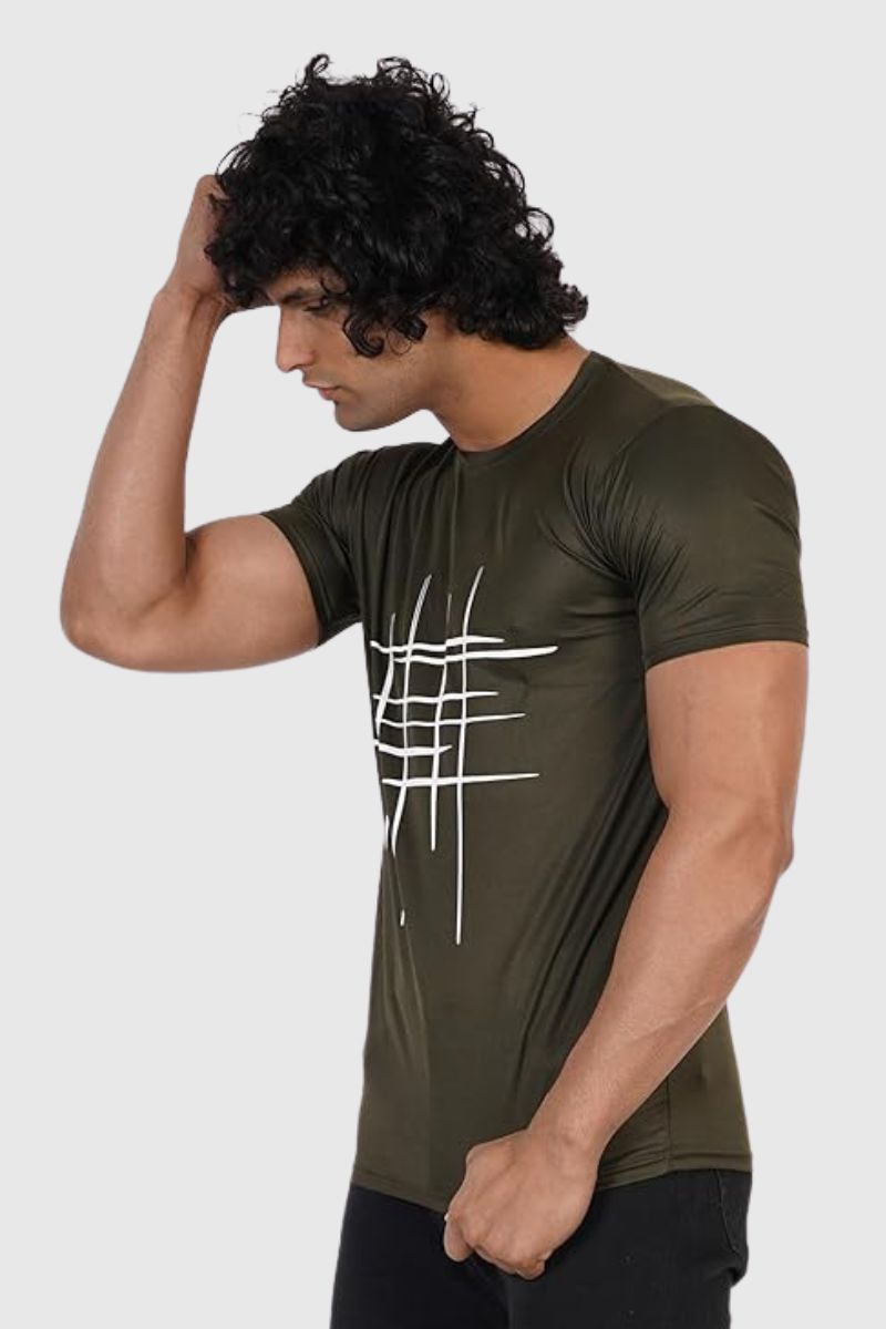 Attitude Cross Printed Half Sleeve T-Shirt