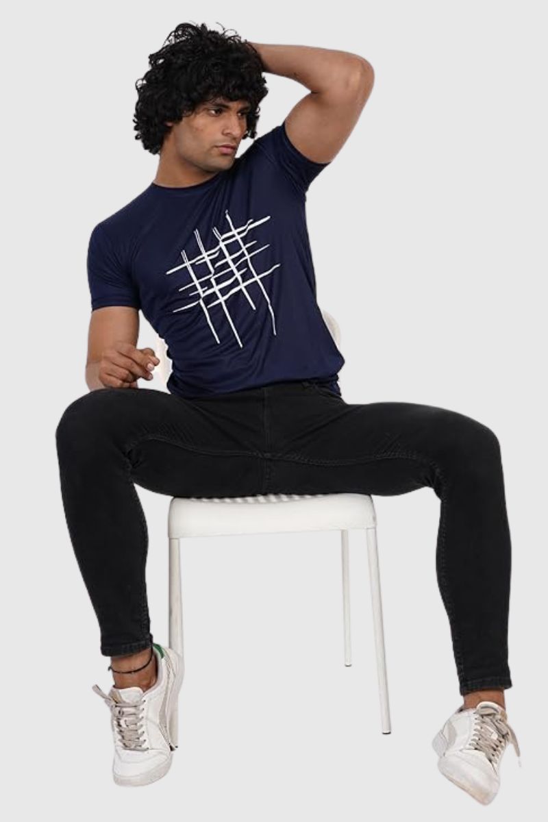 Attitude Cross Printed Half Sleeve T-Shirt