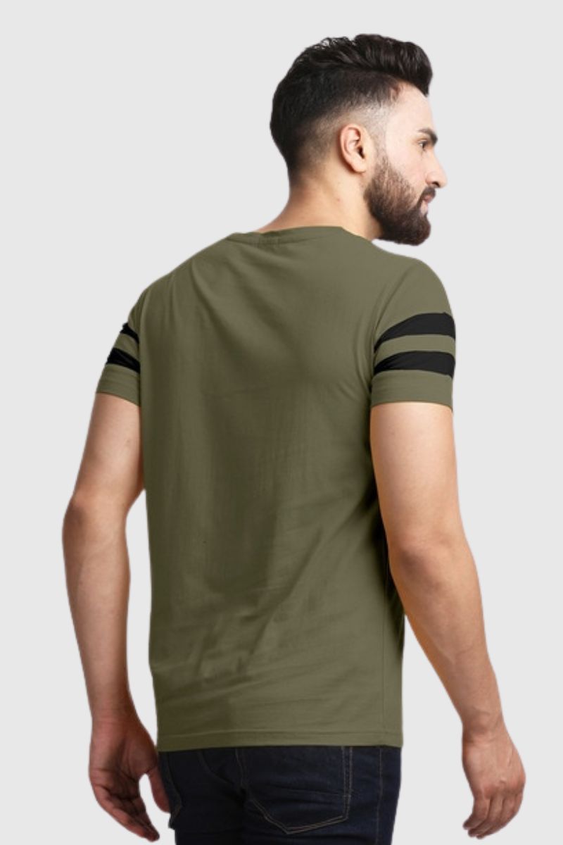 Attitude Color Block Cut & Sew Half Sleeves T-Shirt