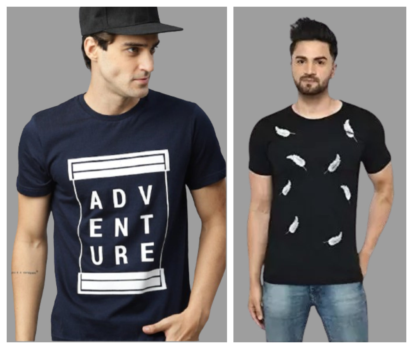 Attitude Combo Printed Half Sleeves T-shirts