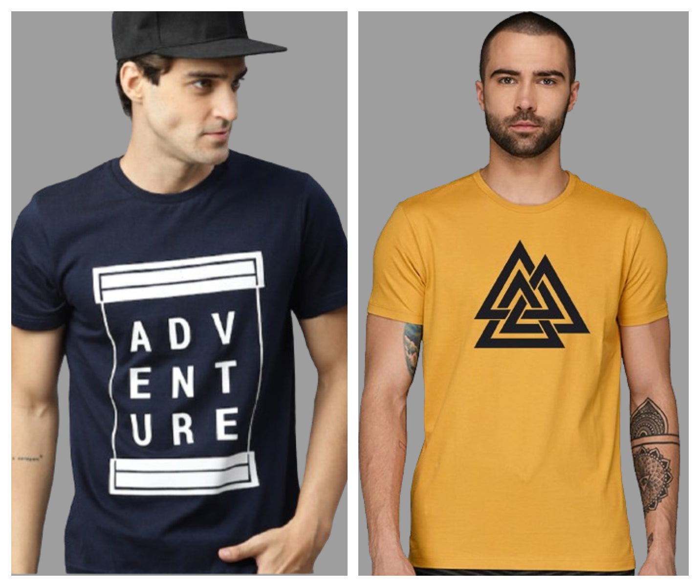 Attitude Combo Tryngl Printed Half Sleeves T-shirts