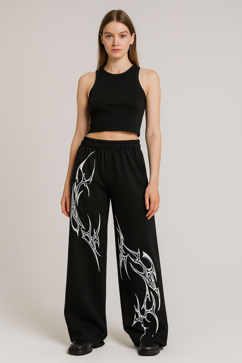 Attitude Girl's Regular Fit Printed Baggy Lower