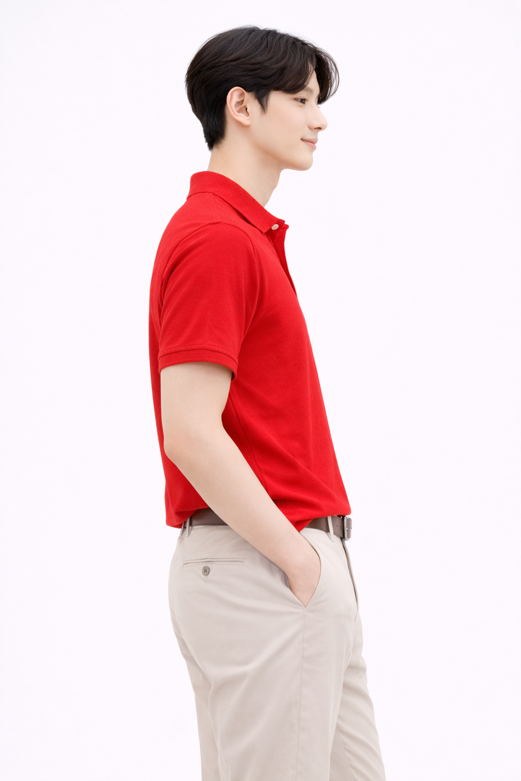 Attitude Start of Fashion Men’s Premium Red Polo T-Shirt – Bold Smart Casual Statement