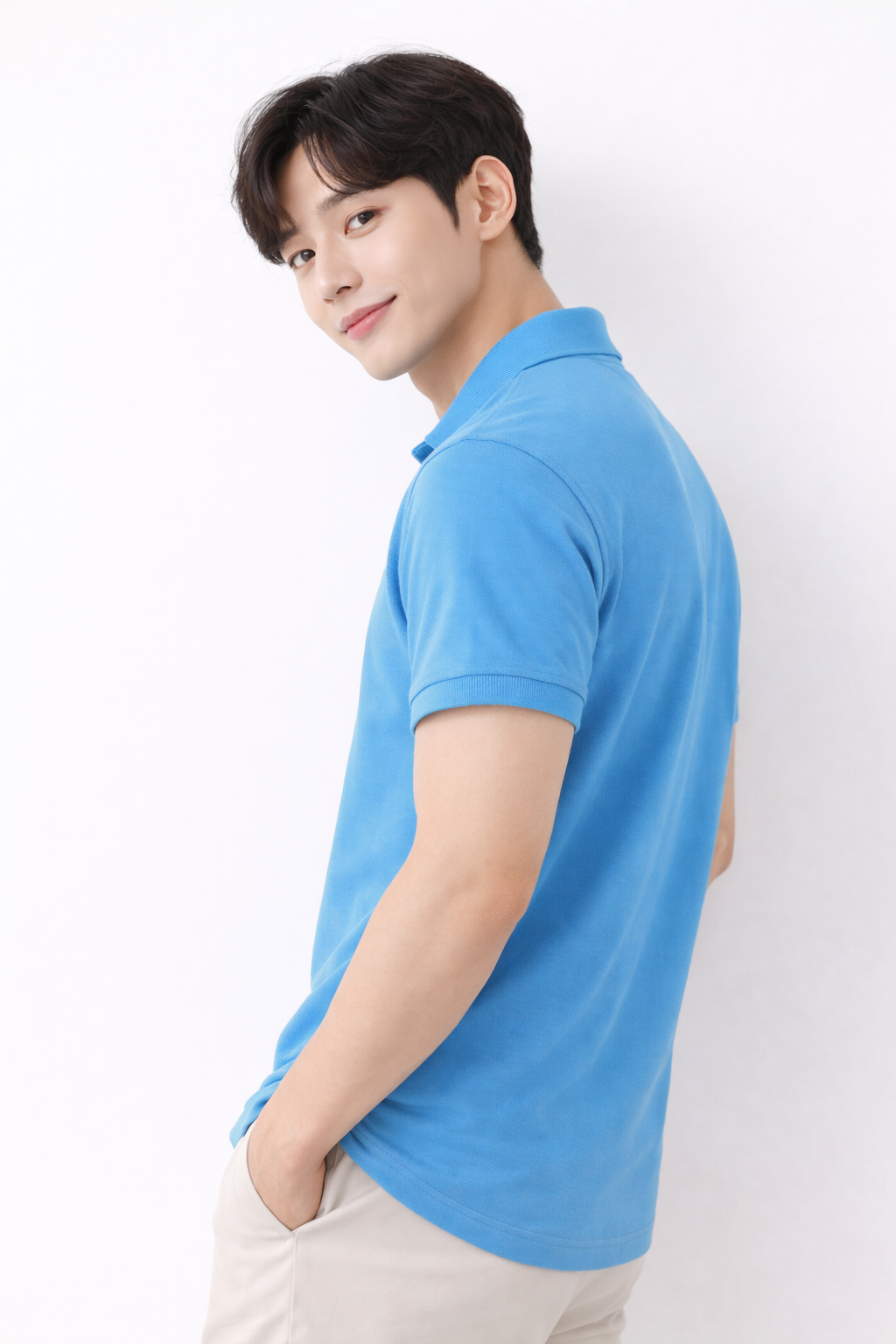 Attitude Start of Fashion Men Solid Blue Polo T-Shirt – Slim Fit Casual Wear