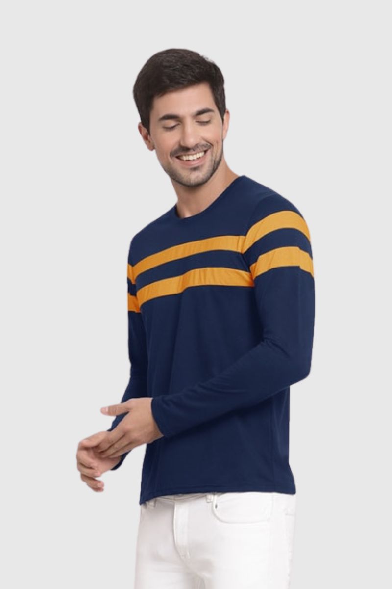 Attitude Color Block Full Sleeves T-Shirt