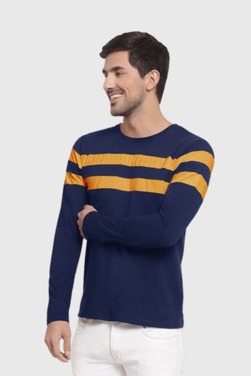Attitude Color Block Full Sleeves T-Shirt