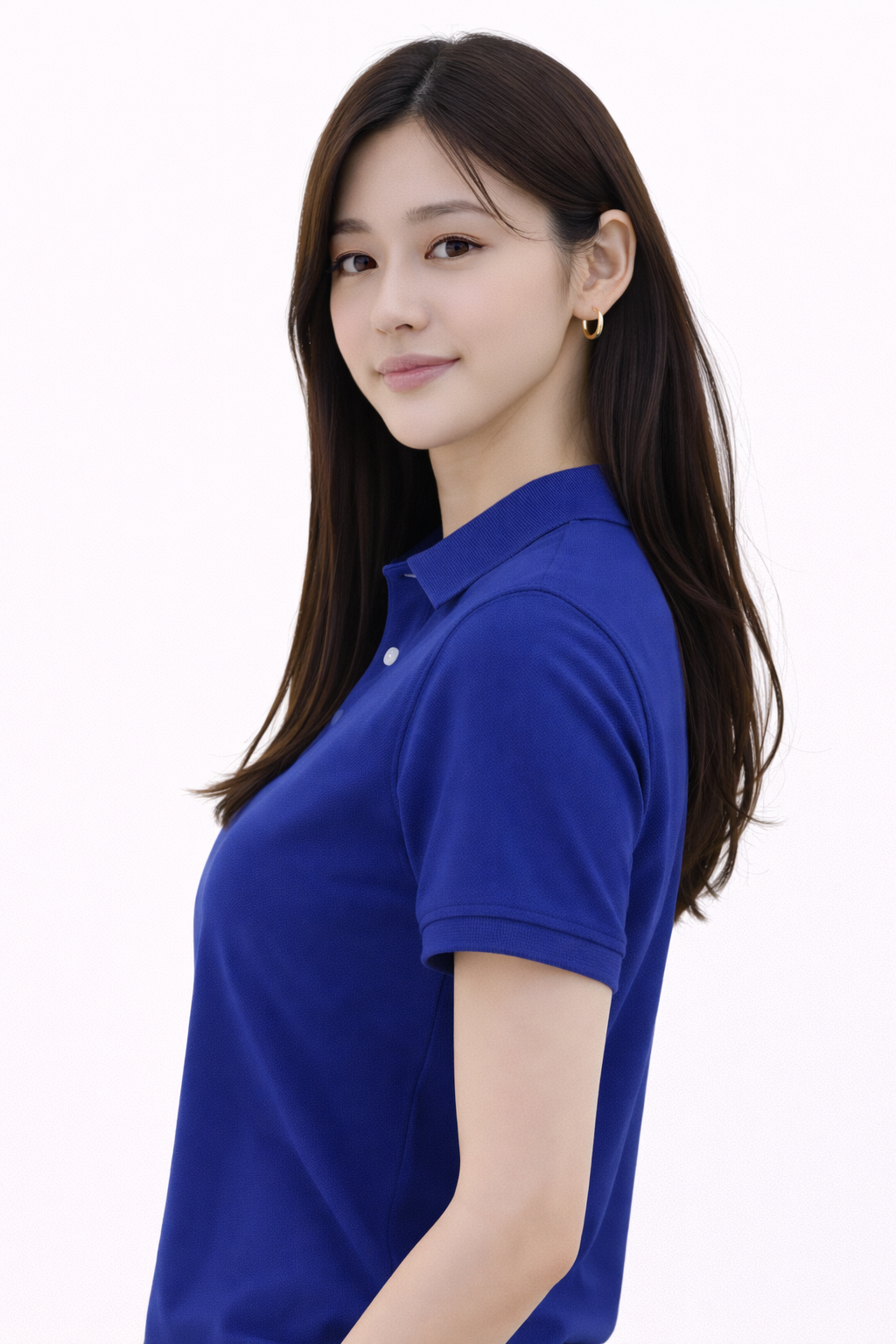 Attitude Start of Fashion Classic Royal Blue Polo T-Shirt for Women