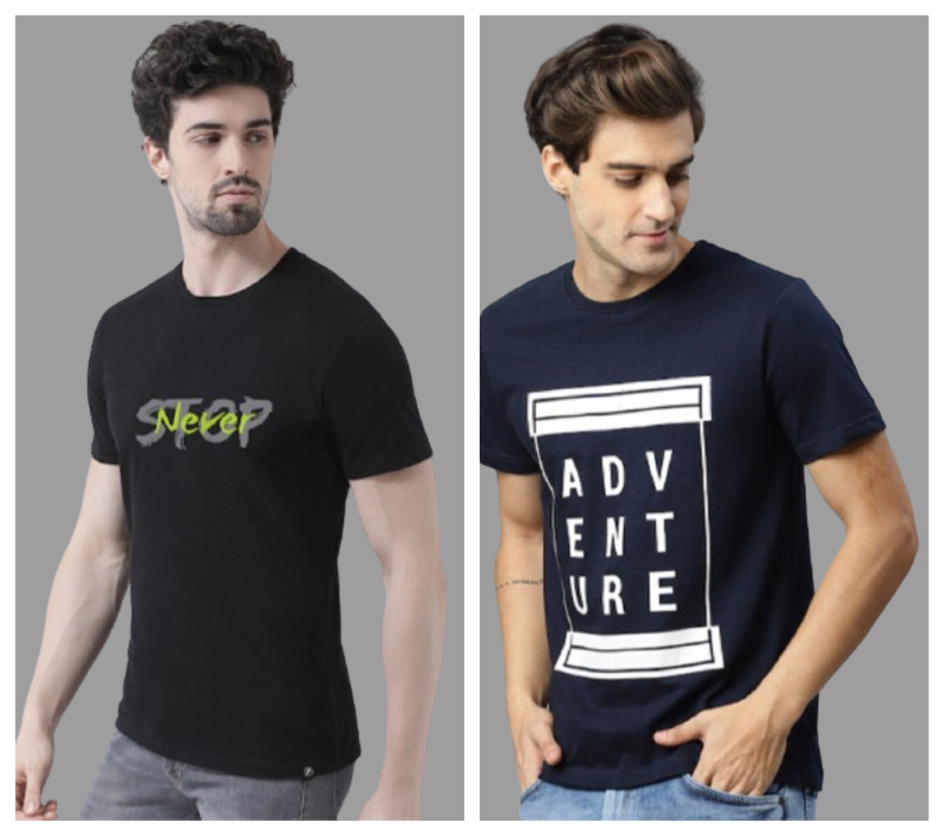 Attitude Combo Printed Half Sleeves T-shirts