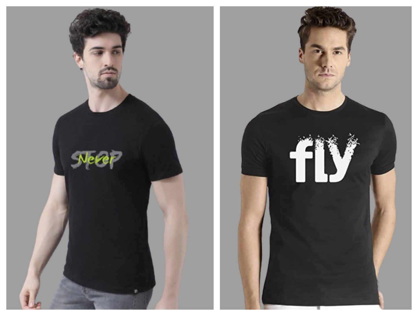 Attitude Combo Printed Half Sleeves T-shirts
