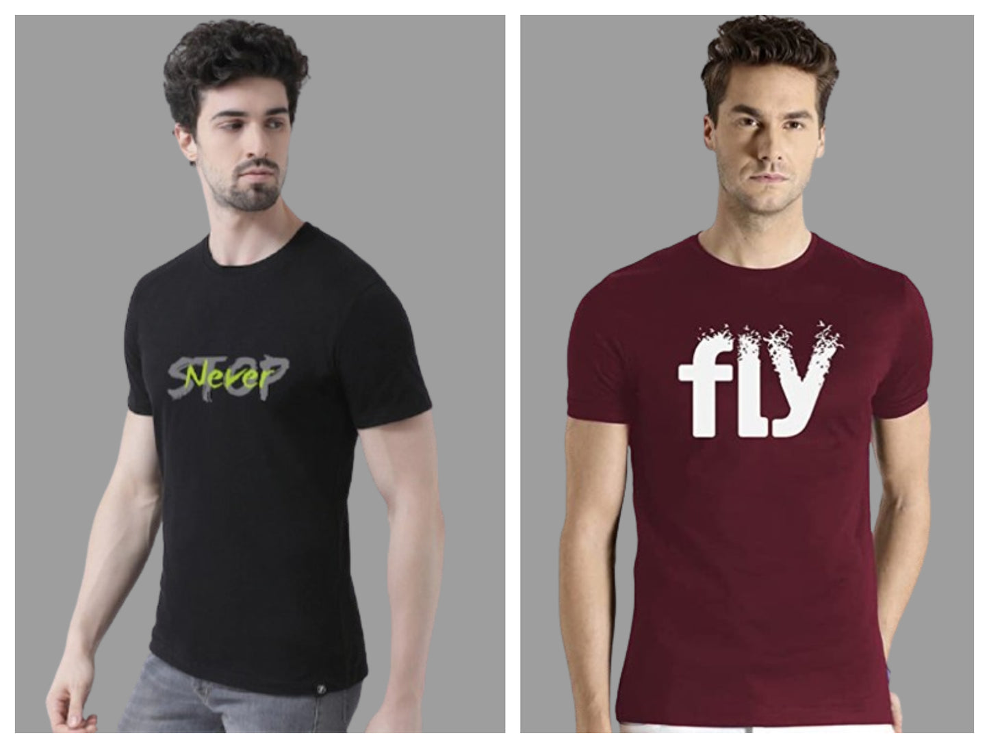 Attitude Combo Printed Half Sleeves T-shirts