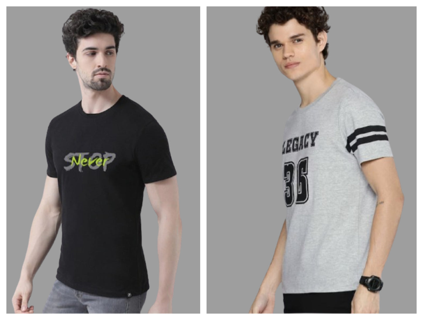 Attitude Combo Printed Half Sleeves T-shirts