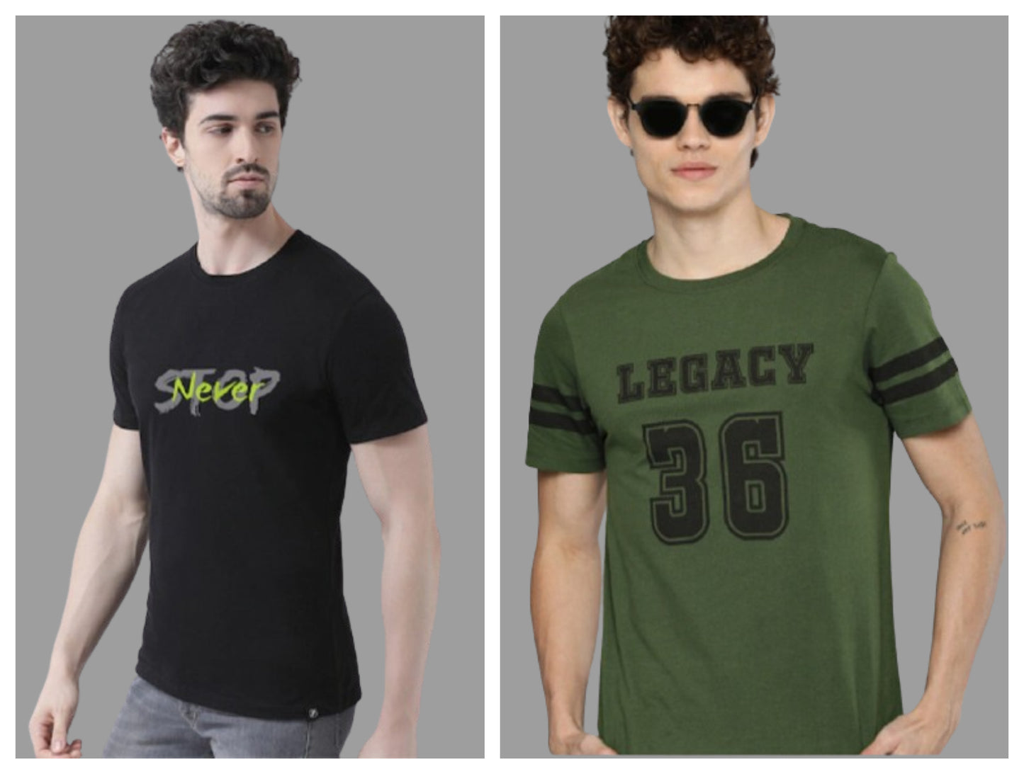 Attitude Combo Printed Half Sleeves T-shirts