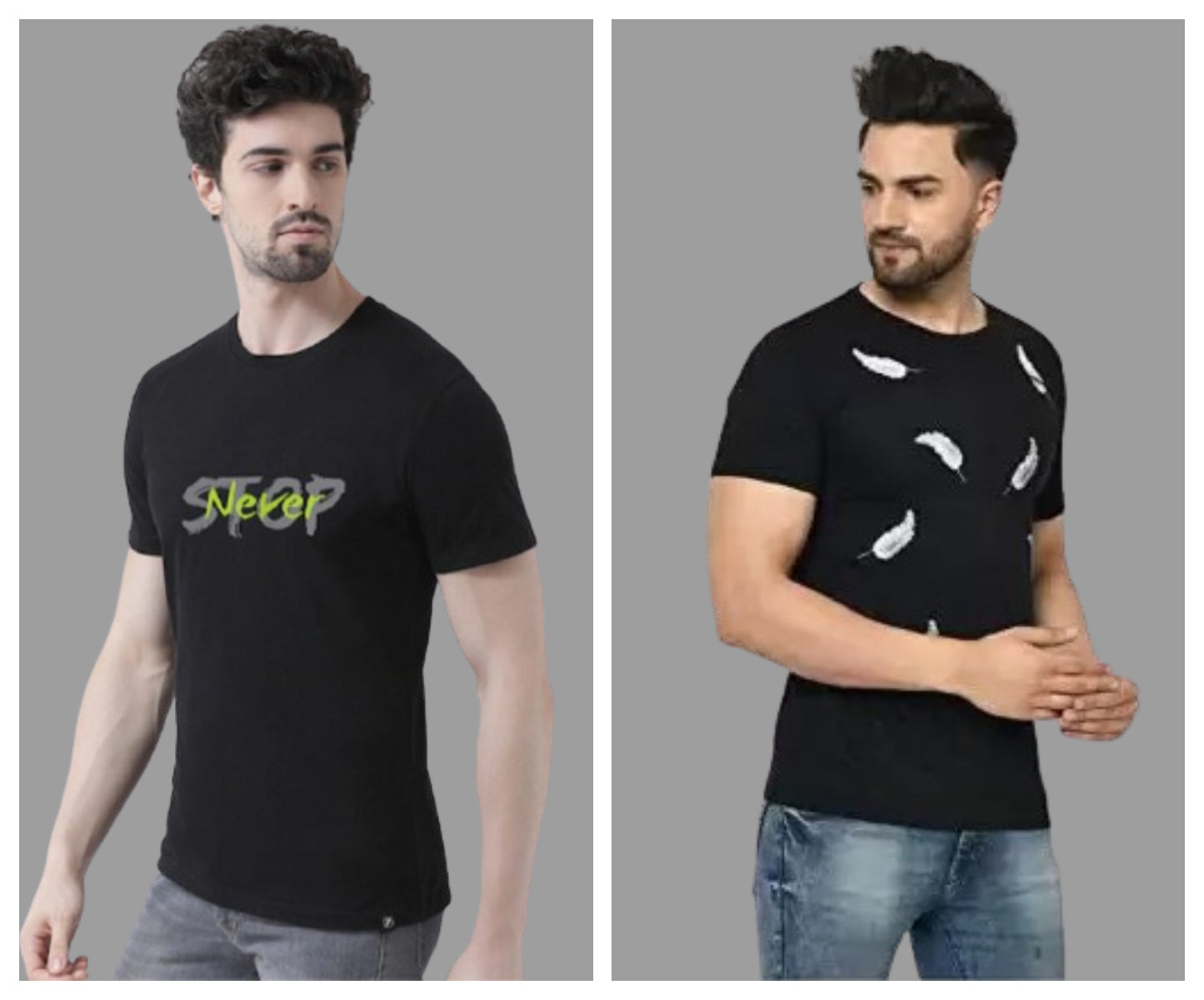 Attitude Combo Printed Half Sleeves T-shirts