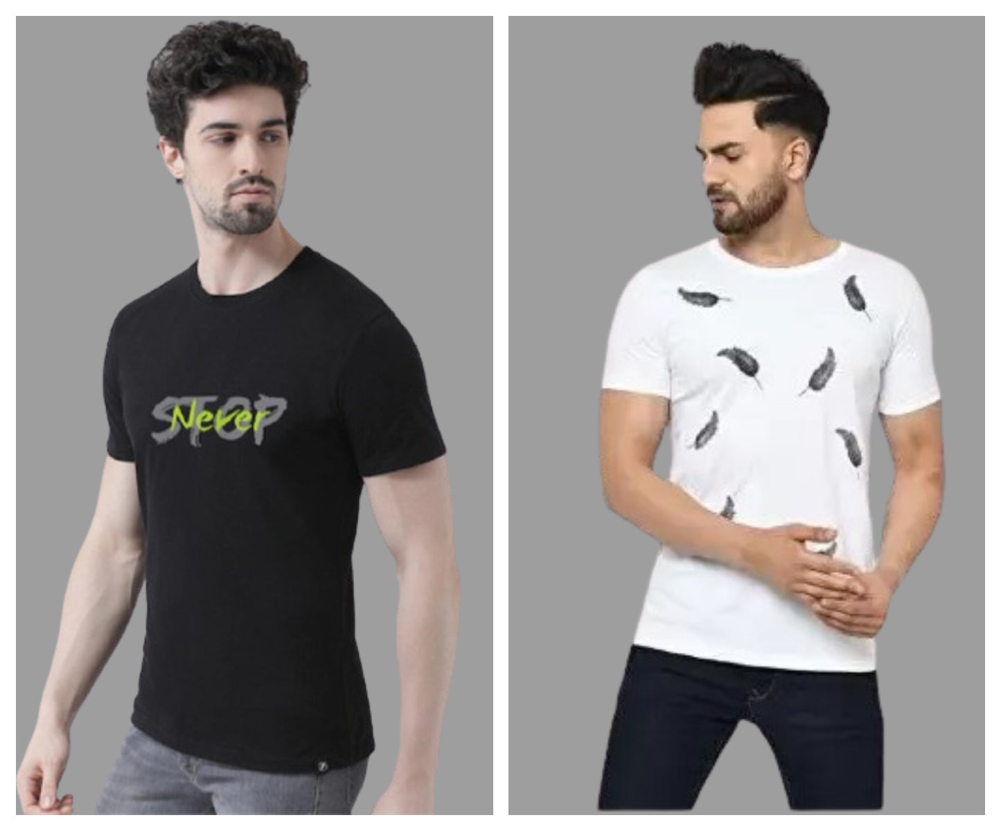 Attitude Combo Printed Half Sleeves T-shirts
