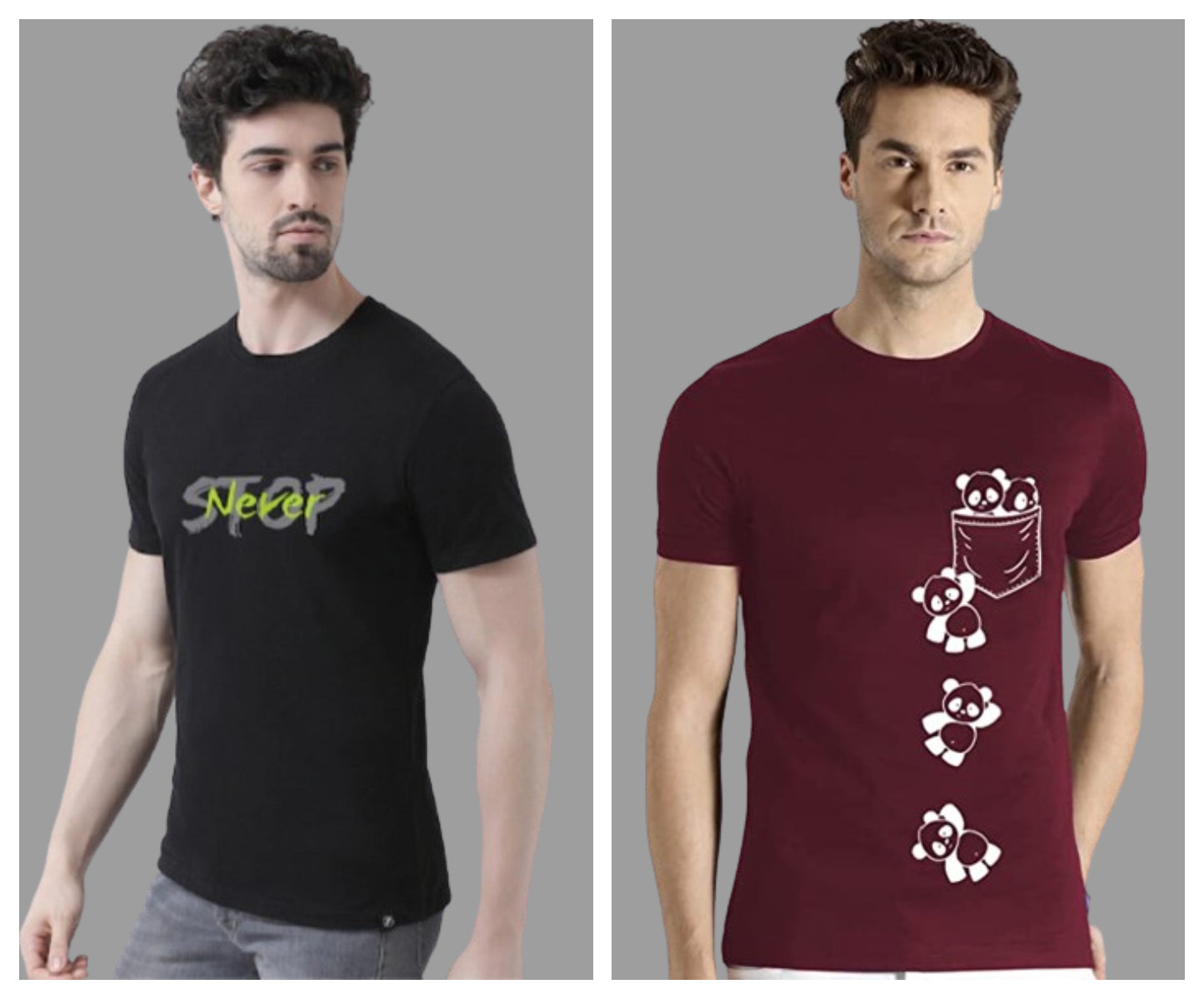 Attitude Combo Printed Half Sleeves T-shirts
